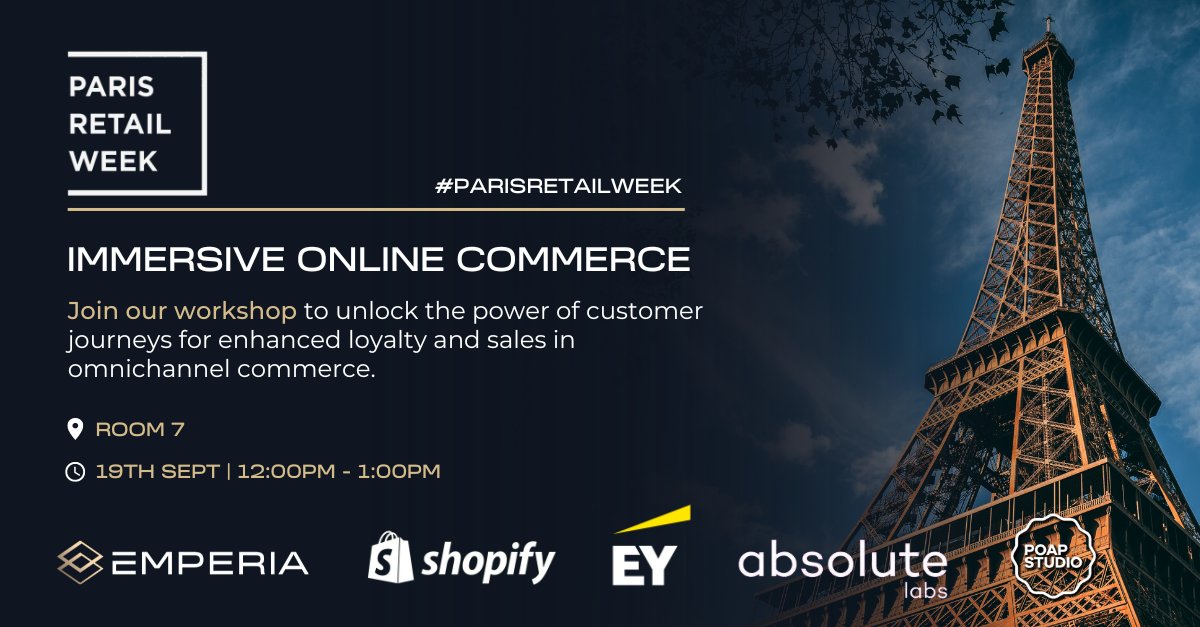 Join us at #ParisRetailWeek for the ‘Immersive Online Commerce’ workshop with our very own Riad Lemhachheche, alongside other top industry experts.

📅 19th Sept, 12PM-1PM.
Secure your spot: bit.ly/464zMlc

@PRWOfficial <a href="/riadlem/">Riad L </a> #Omnichannel #CustomerJourney