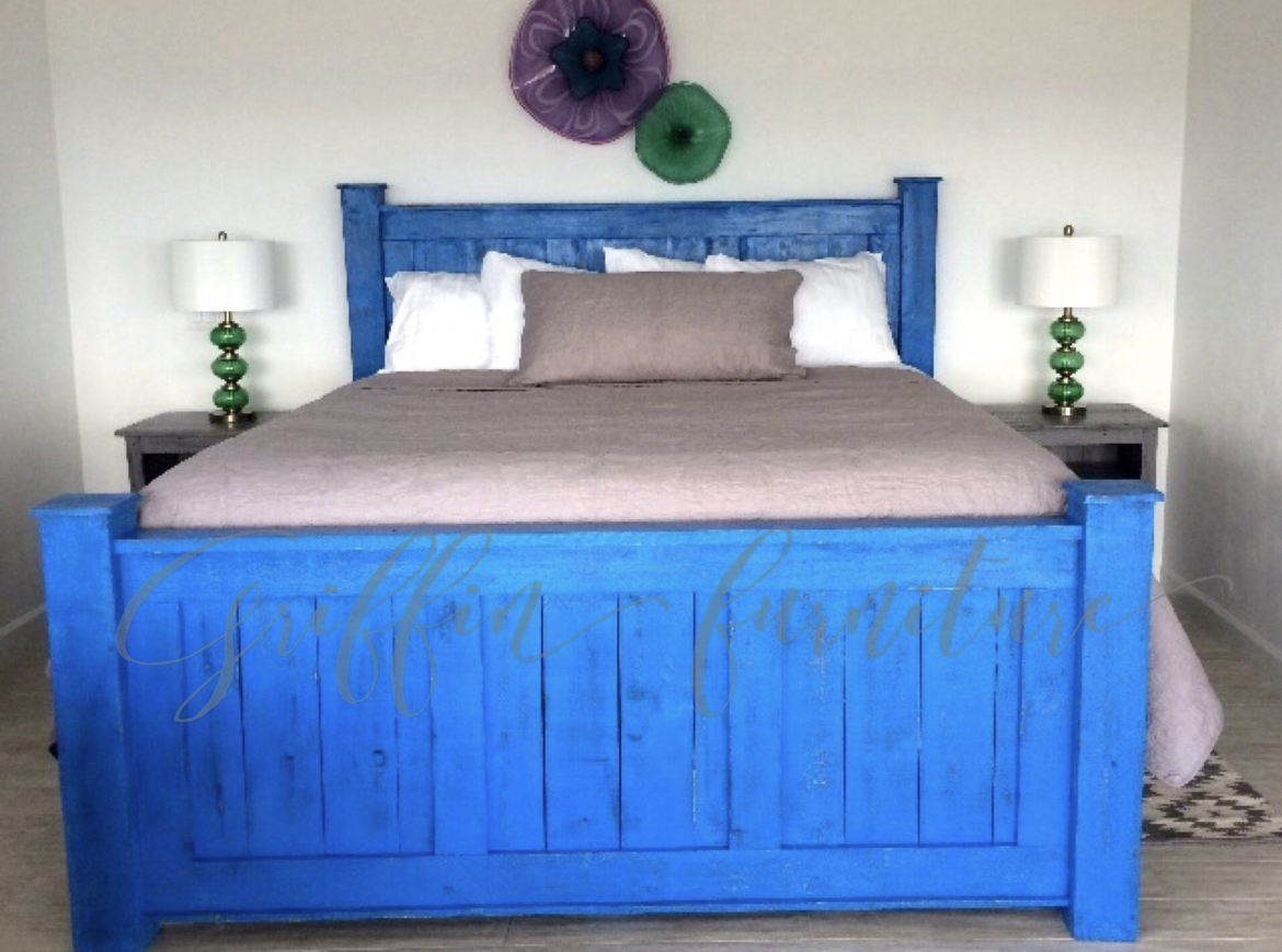 Get that cozy beach feeling with a bright blue bed frame! We offer free nationwide shipping and can paint the bed frame any color of your choice.
 
griffinfurniture.net
 
#griffinfurniture #estyseller #beach #condo #shabbychic #farmhouse