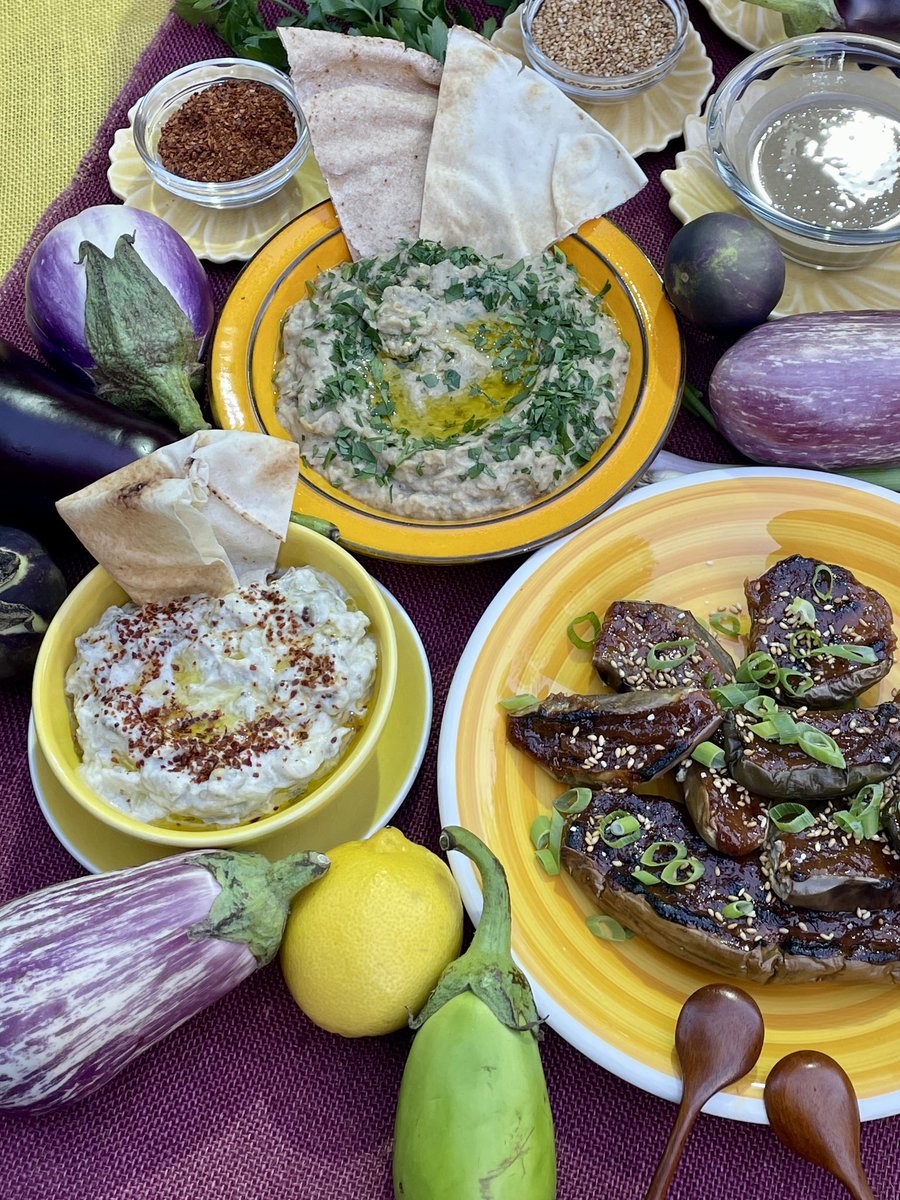 katha_esskultur's tweet image. gerade war die #seisernalewarenkunde #82 #melanzani teil 2 on air - wie immer live im #studio2 auf @ORF 2.

die rezepte für #babaganoush und #misomelanzani #nasudengaku stehen in meinem 1. „gelben“ kochbuch #immerschonvegan @brandstaetter_v 

(link zum beitrag im nächsten tweet)