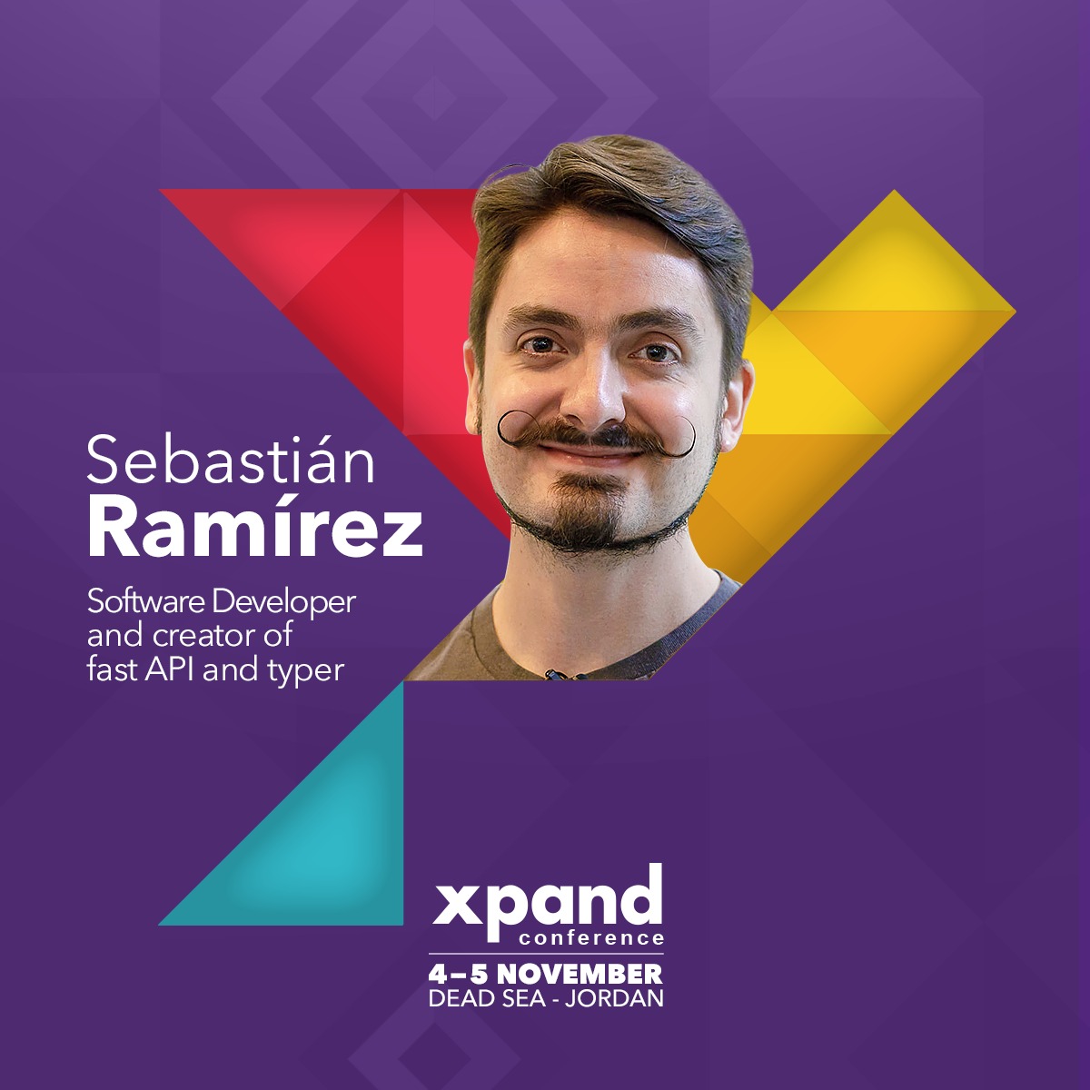 🌟 Exciting news! 

Prepare to meet Sebastián Ramírez, the genius behind FastAPI and Typer, at #Xpand2023!

📅  4-5 November | Dead Sea, Jordan.

 🚀 Book your spot: 
xpandconf.com/tickets 

#TechEvent #Xpand #techtalk #softwareconference