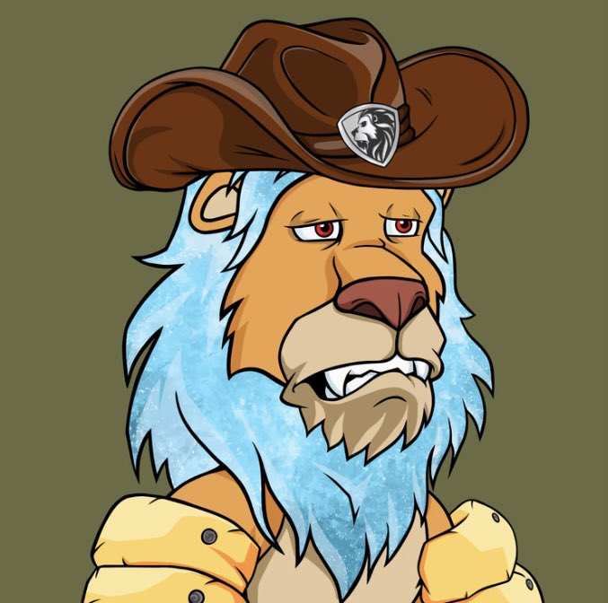 🦁 Lazy Lion #PickOfTheDay 🔥

Digging this ice mane sheriff!🦁

✅ Still has both cubs available!

#ROAR  #LazyLions Earn! #ROARWARDS @LazyLionsNFT 

Link Below: 👇