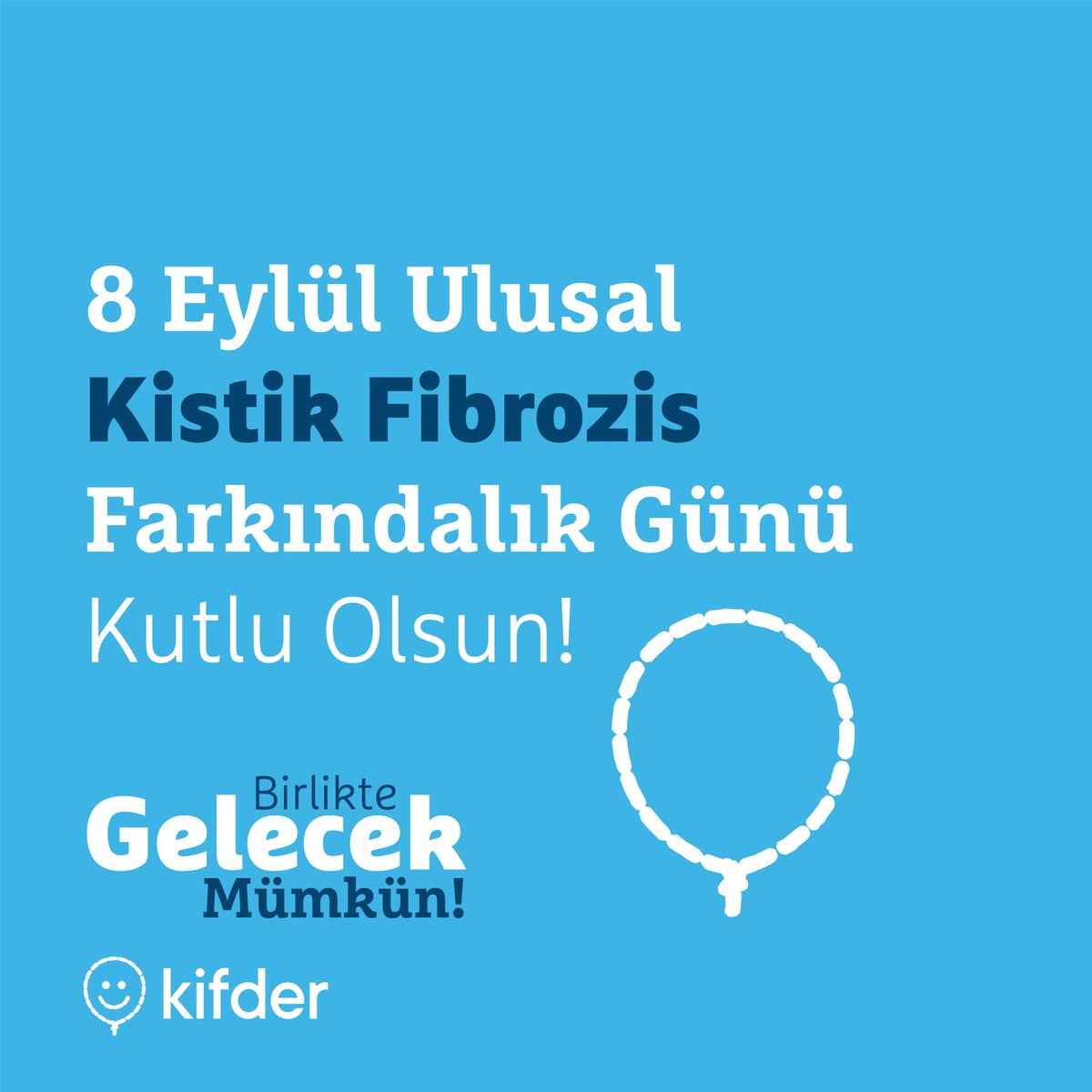 Her yıl 8 Eylül tarihinde gerçekleştirilen Ulusal Kistik Fibrozis Farkındalık Günü’de KF’li bireylerin ihtiyaçlarının “görülmesi” ve “sağlanması” için hep beraber çalışıyoruz!

#8eylulkfgunu 
#kistikfibrozismutasyonilaclariödensin #kistikfibrozislileryaşasın <a href="/kfsesimizol/">KistikFibrozisİçinSesimizOl</a>