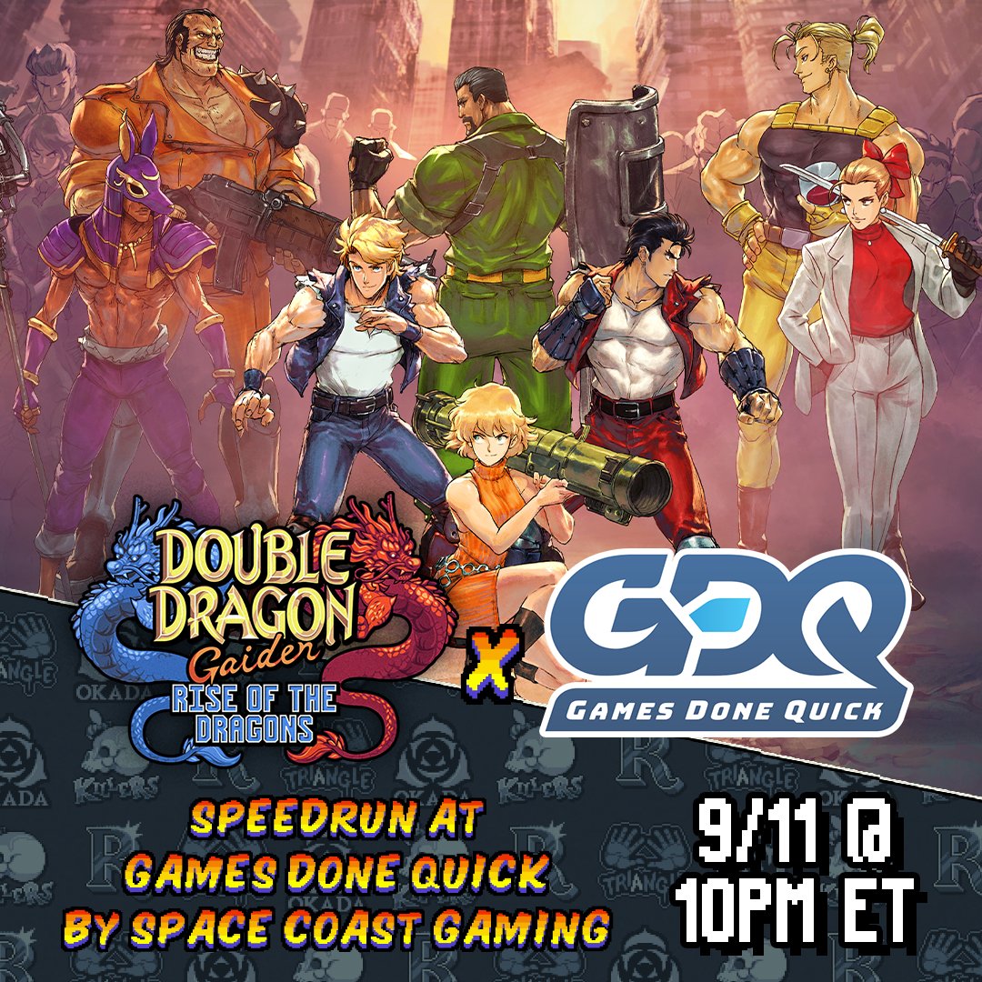 MaximumEntmt's tweet image. What if Double Dragon... but FAST?! 🐲💨

Watch @SCGJeff and @JaekRock speedrun through Double Dragon Gaiden at @GamesDoneQuick on 9/11 at 10PM ET. #DoubleDragon

🔗: twitch.tv/gamesdonequick