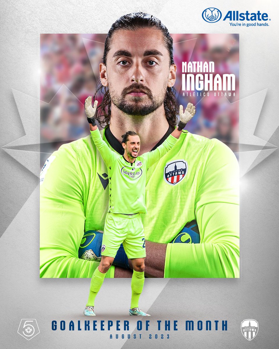Canadian Premier League (@cplsoccer) on Twitter photo They call him Allstate Nate for a reason 👏
<a href="/nateybird1/">Nathan Ingham</a> of <a href="/atletiOttawa/">Atlético Ottawa</a> is the <a href="/AllstateCanada/">Allstate Canada</a> #CanPL Goalkeeper of the Month for August 2023 They call him Allstate Nate for a reason 👏
<a href="/nateybird1/">Nathan Ingham</a> of <a href="/atletiOttawa/">Atlético Ottawa</a> is the <a href="/AllstateCanada/">Allstate Canada</a> #CanPL Goalkeeper of the Month for August 2023