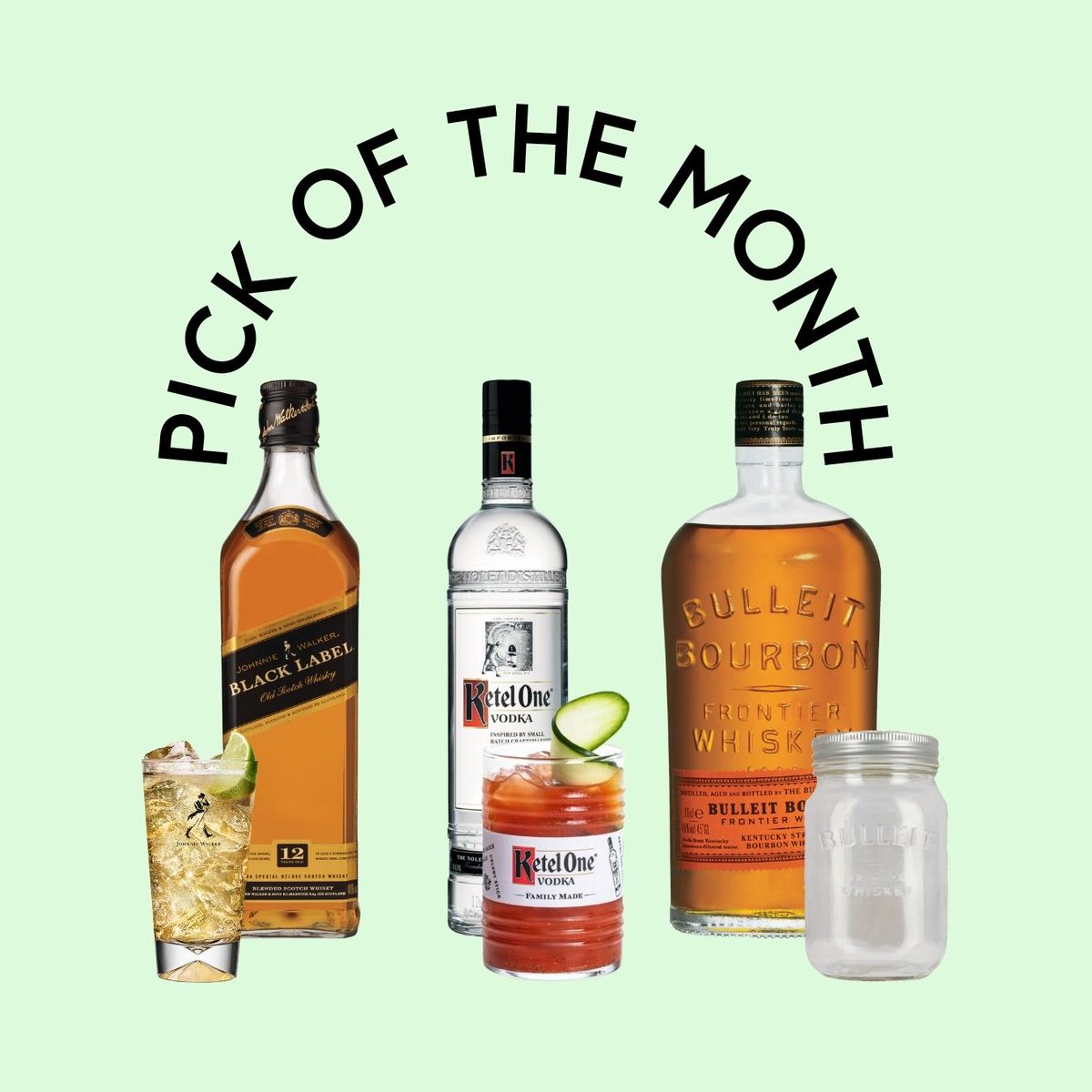 For this month's POTM you can get 4 GLASSES FREE with a bottle! Choose from: 🥃 Johnnie Walker Black Label 🥃 Ketel One Vodka 🥃 Bulleit Bourbon Whisky 1. Add your bottle! 2. Add four glasses! 3. Nothing - we will discount it for you bedrinkaware.co.uk