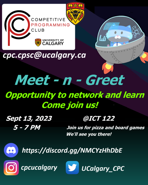 A new school year 🎒means more Competitive Programming! 🙌 

Come join us next Wednesday, September 13, in ICT 122!   

Meet the team and learn about our planned competitions 🥇and workshops!

Sign up now ... 
forms.gle/dfshmWhKUyyRxM…