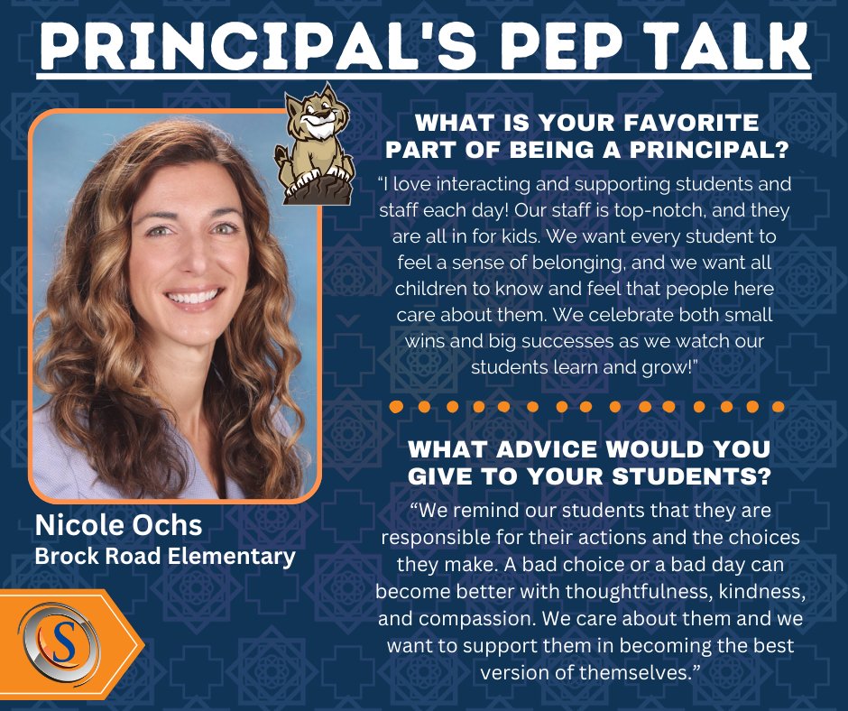 Principal's Pep Talk Nicole Ochs Brock Road Elementary #wearespotsy