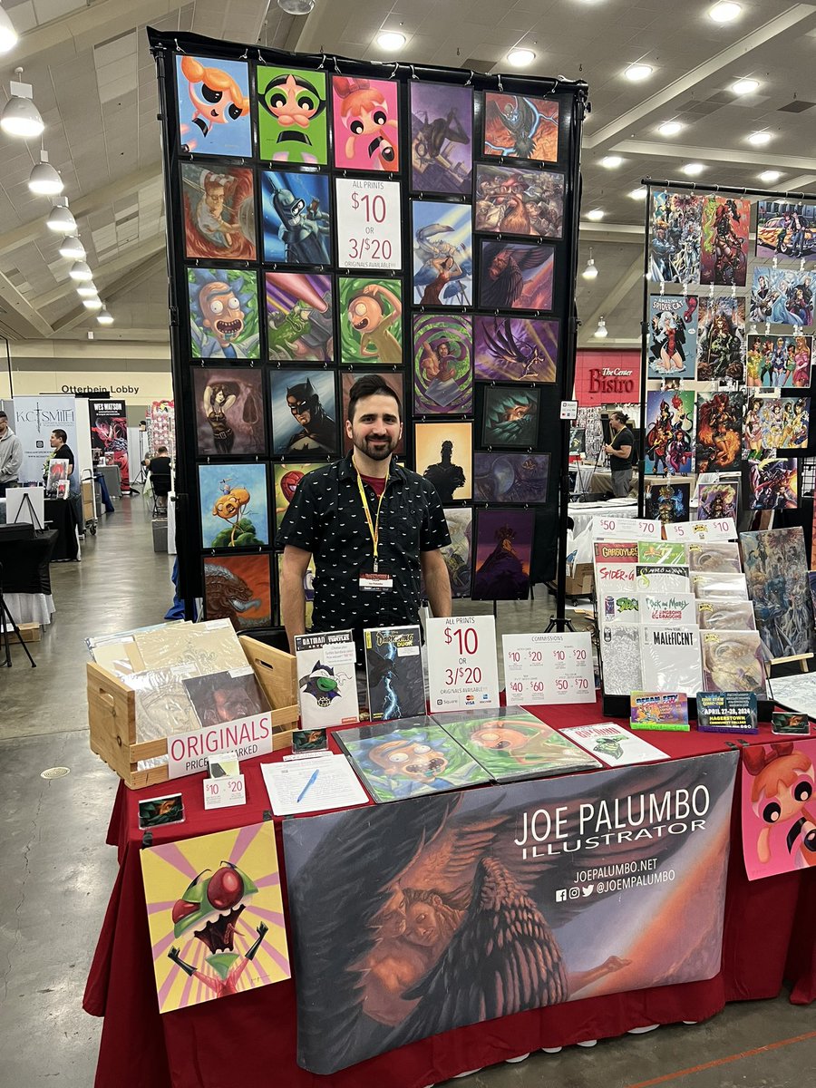 joempalumbo's tweet photo. It’s the first day of @baltimorecomics !! We’re here 1-7 pm today. Stop by Artist Alley booth C12 to say hi!

#joepalumboart #baltimorecomiccon #baltimore #artistalley #ComicCon #comicconvention #conventionlife #art #fantasyart #fanart #comicart #painting #drawing #commission https://t.co/r07nv3eQd1