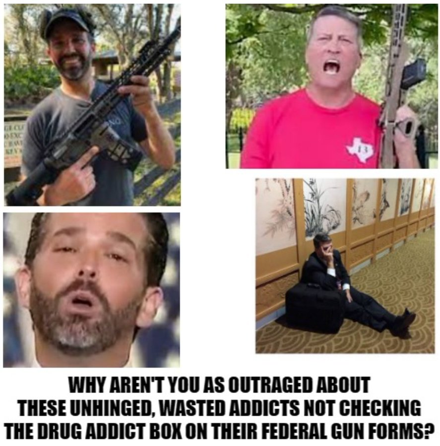 <a href="/Jim_Jordan/">Rep. Jim Jordan</a> Your #GOPHypocrisy is bottomless. Trump appointed Weiss, several gop senators demanded that Weiss be assigned and now Weiss won't fabricate evidence (as you and Comer do) you are crybabying.

"Gun charges for thee but not for me!"