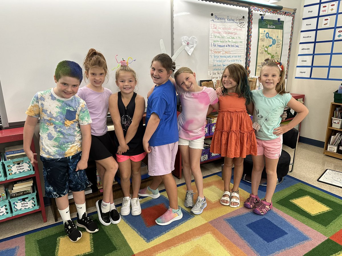 Getting our crazy hair on!