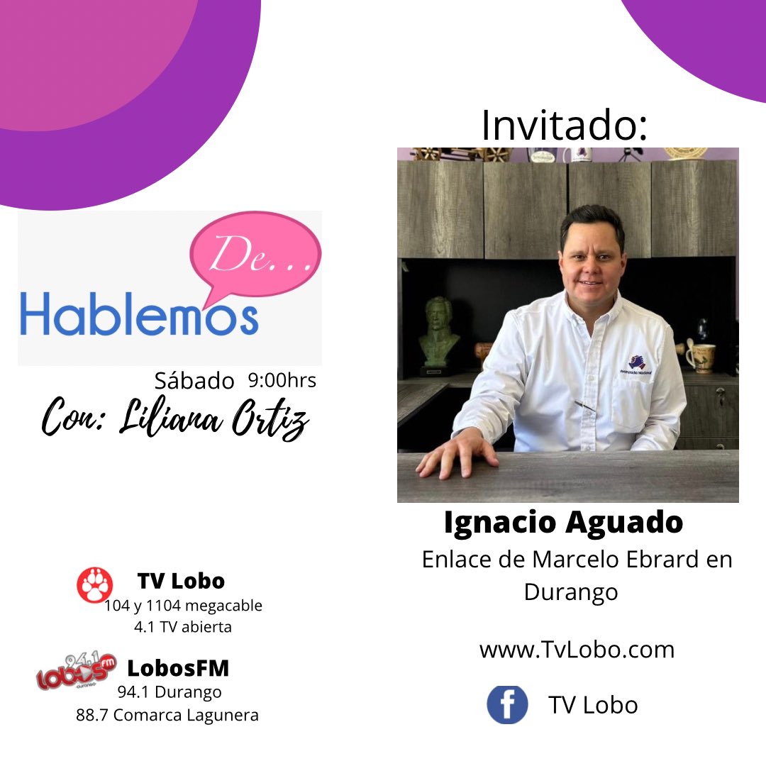LilyOrtiz26's tweet photo. Imperdible nuestro #HablemosDe de este #sabado con @lic_aguadohdez quien nos hablará del proceso de #Morena desde su experiencia y presencia en el mismo.
Acompáñanos a las 9am por #TvLobo y #LobosFM https://t.co/QQOARwUNgd