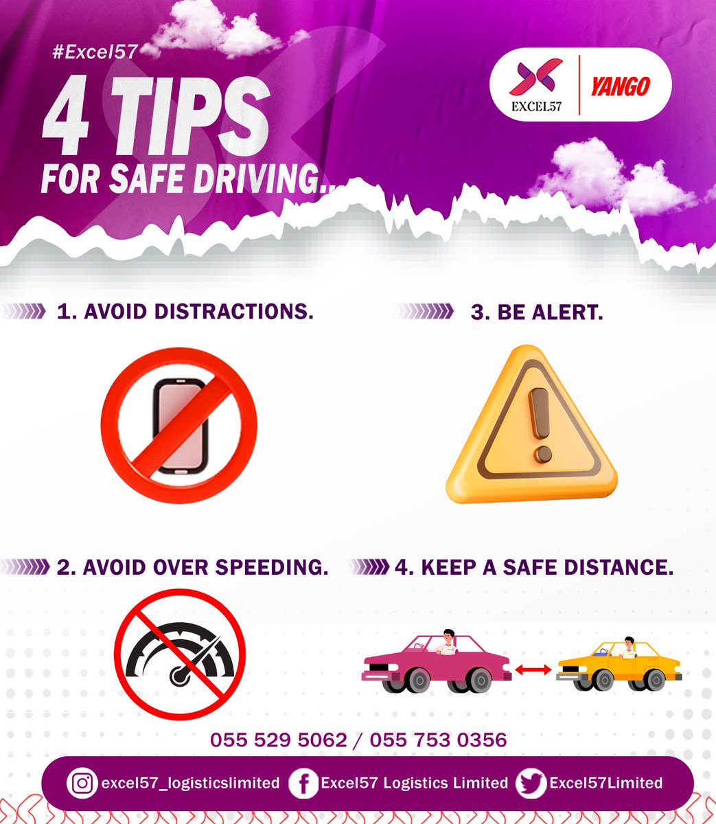 Excel57Limited's tweet photo. Drive safe with @yangoghana and @excel57_logisticslimited. 

That call can wait. Better to get there late, than never. 
.
.
.
#yangocomfort #yango #transport #travel #yangoghana #ghana #yangolife #gh #style #fitness #transportation #everything_transport https://t.co/EPc7tXl2lI
