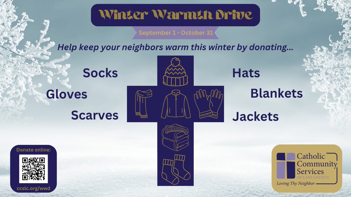 ccslc1952's tweet image. Our Winter Warmth Drive is under way! ❄️🧥

We have many neighbors in need who rely on your donations of hats, scarves, jackets, gloves and socks in the fall months to stay warm once winter sets in. Visit ccslc.org/wwd to see a full list of drop sites or donate online!