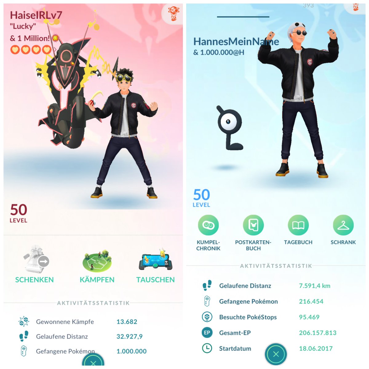 Diesen Post widme ich <a href="/HaiseIRLv7/">Tobi</a> !
Er hat gestern 1.000.000 Fänge erreicht und ist ein Spieler an dem ich nicht nur hochschaue sondern auch ein Mensch der mir ans Herz gewachsen ist. 
Machs dir gemütlich, you did it!
Ich bin unfassbar stolz auf dich 🫶🏼

#PokemonGO #PokemonGOApp