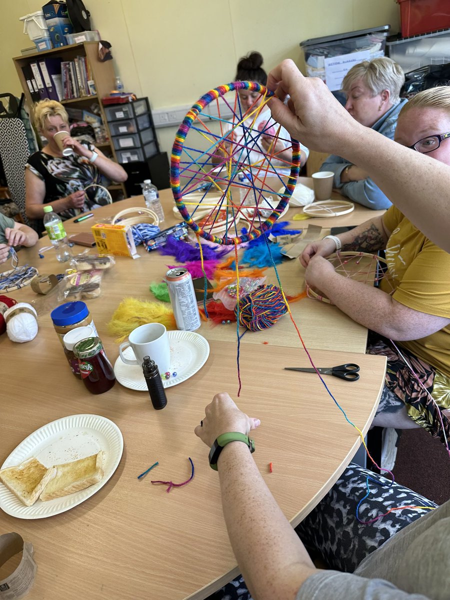 Peer learning , creating dreamcatchers , having a laugh and Toast this group just keeps growing womens group