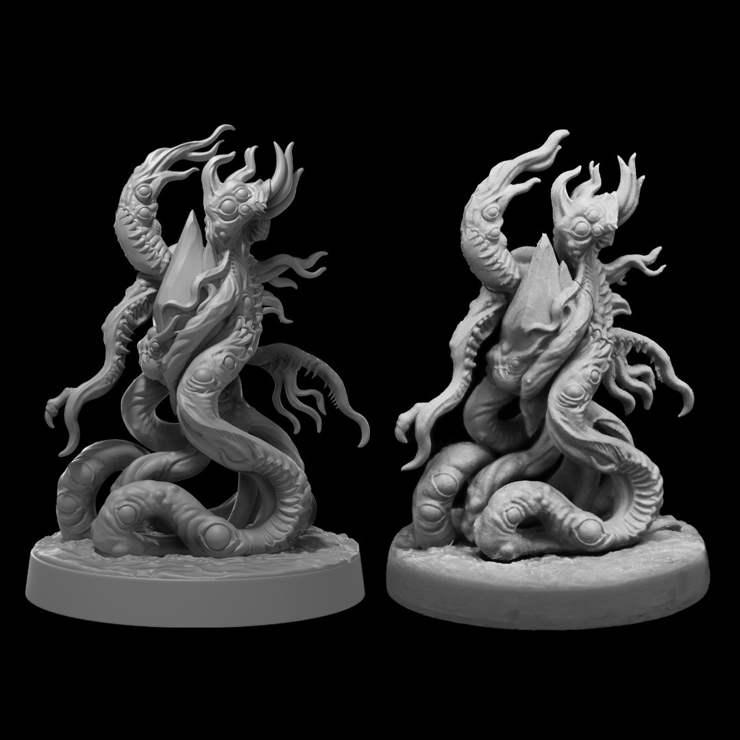 From Render to Miniature! The Children of Malifica, repulsive tentacle offspring of Ugul Hul, are AVAILABLE NOW! US/Worldwide: us.creaturecaster.com/products/child… Canada: ca.creaturecaster.com/products/child… #creaturecaster #tentacles #tabletopminiatures