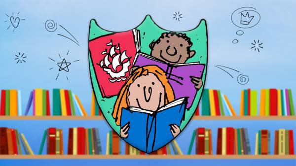 read_it_kids's tweet photo. Love the look of the new Blue Peter Book badge, designed by Sir Quentin Blake. Children aged 5-15 can earn a badge by sharing their love of books online or by post. Info on the Blue Peter page of the CBBC website. @cbbc #BluePeter #BluePeterBadge #BookBadge https://t.co/z8GtsUF7YX