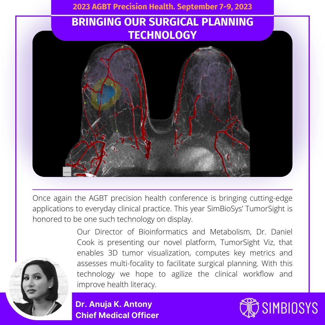 SimBioSys's tweet image. If you are attending the #AGBT #PrecisionHealth meeting today, don’t miss out on the opportunity to connect with Dr. Daniel Cook during his poster presentation from 4:35 p.m. to 6:35 p.m. Learn more about our next-generation technology for #surgicalplanning.