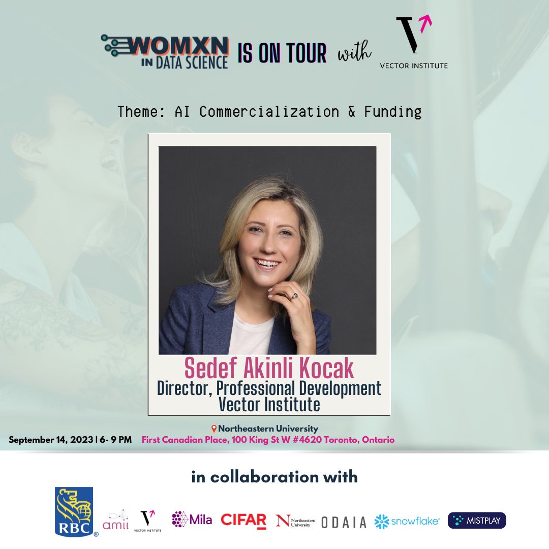 Meet Sedef Akinli Kocak! She's the Director of Professional Development at <a href="/VectorInst/">Vector Institute</a> , creating cutting-edge AI programs. Our AI Commercialization and Funding Toronto Tour Stop is SOLD OUT! Don't miss the next one: womxndsto.com/events 🚀 #AI #Tech #WomenInAI #WomenInTech