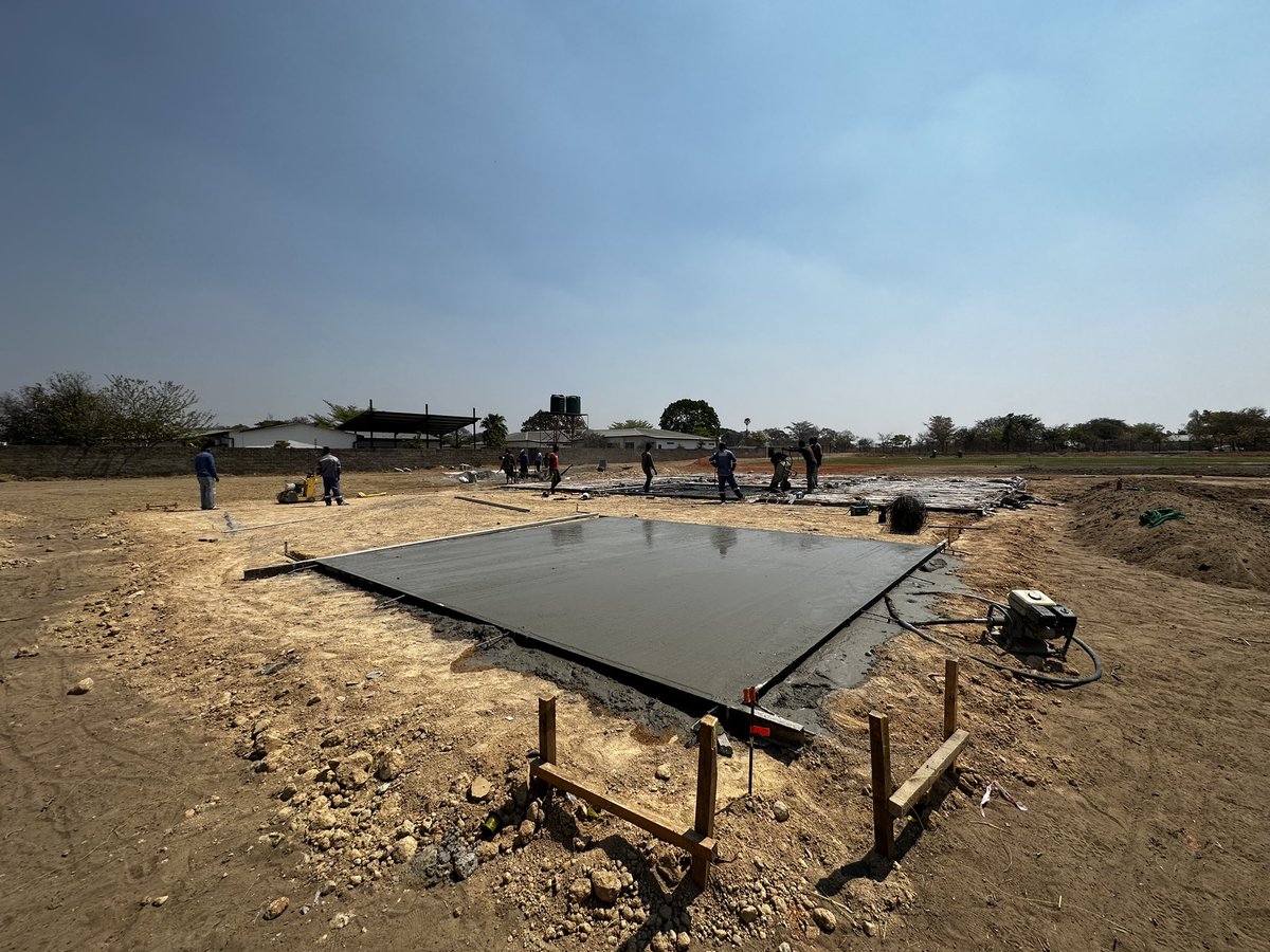 PlayBoldOrg's tweet photo. Court pouring has begun over this past week in Zambia! Excited to follow its progress virtually through our amazing partners @PoeticeIntl! https://t.co/LyMCpBWJng