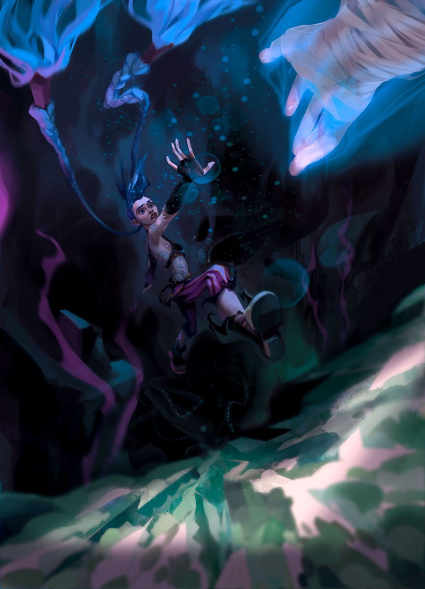 I never officially shared this piece I did for the <a href="/arcanezine/">DIVIDE: An Arcane Zine</a> zine. #arcane #arcanefanart #jinx