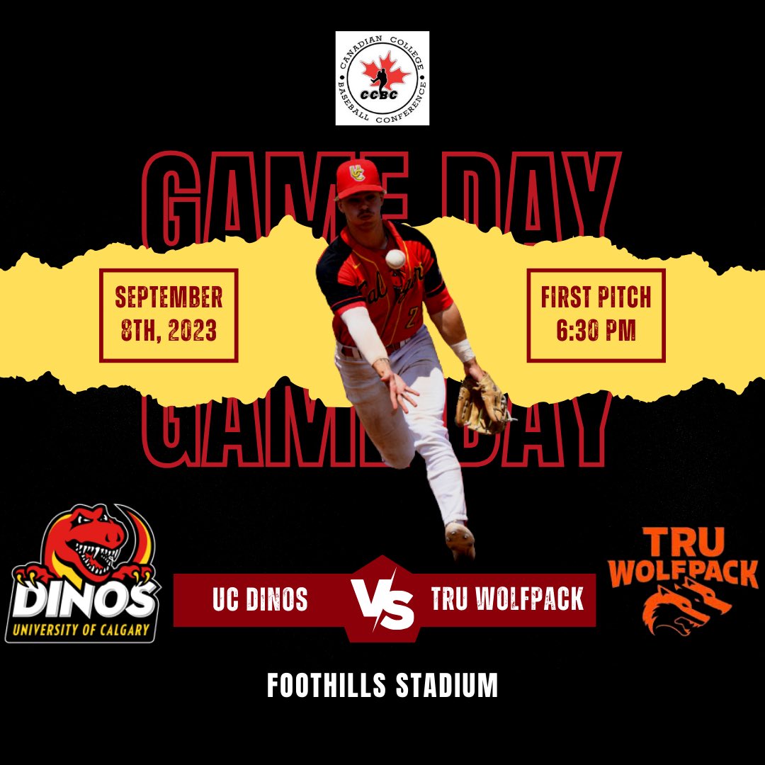 DinosBaseball's tweet image. It’s game day!!

Come out to Foothills Stadium and cheer on your Dinos baseball team as they take on @tru_baseball at 6:30pm at Foothills Stadium!

Free admission to all fall games!

#dinosbsbl #canadasleague