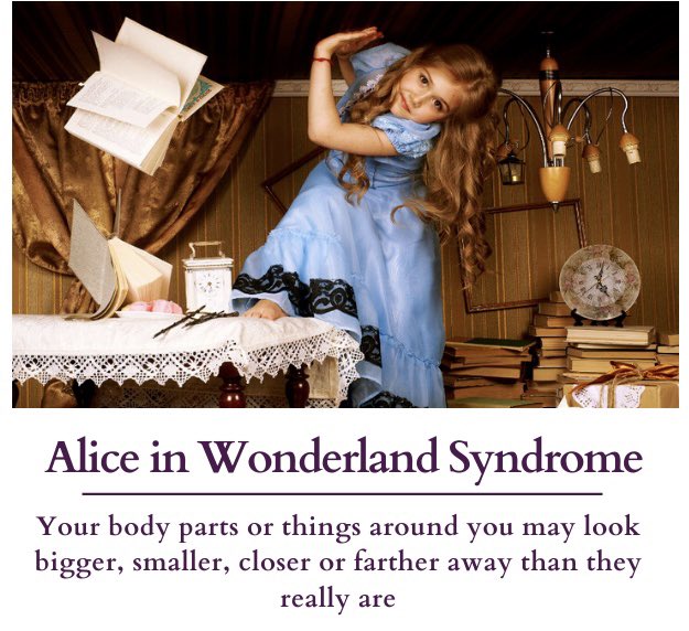 PsychStrangePod's tweet image. Did you know? Alice in Wonderland Syndrome isn&apos;t just a wonderland of perception, it&apos;s linked to size distortion and time warping. 🕰️ Objects can appear giant or tiny, and minutes can feel like hours! 🐇 Explore more in my podcast episode. 🎧#AIWS #FunFact #aliceinwonderland