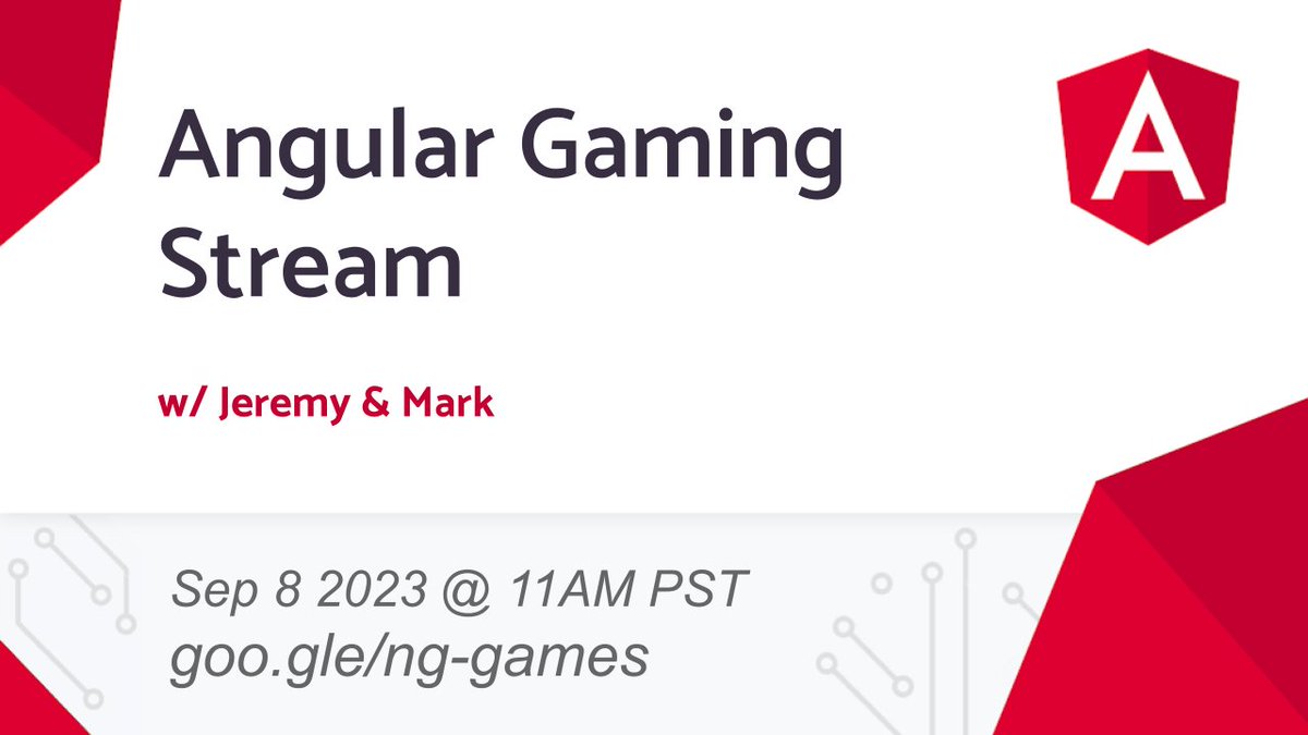 🕹 GAME TIME 🕹 Happening Now! Jeremy Elbourn and Mark Thompson are live answering questions and building games on the Angular gaming stream! Tune in ➡ 📺 goo.gle/ng-games