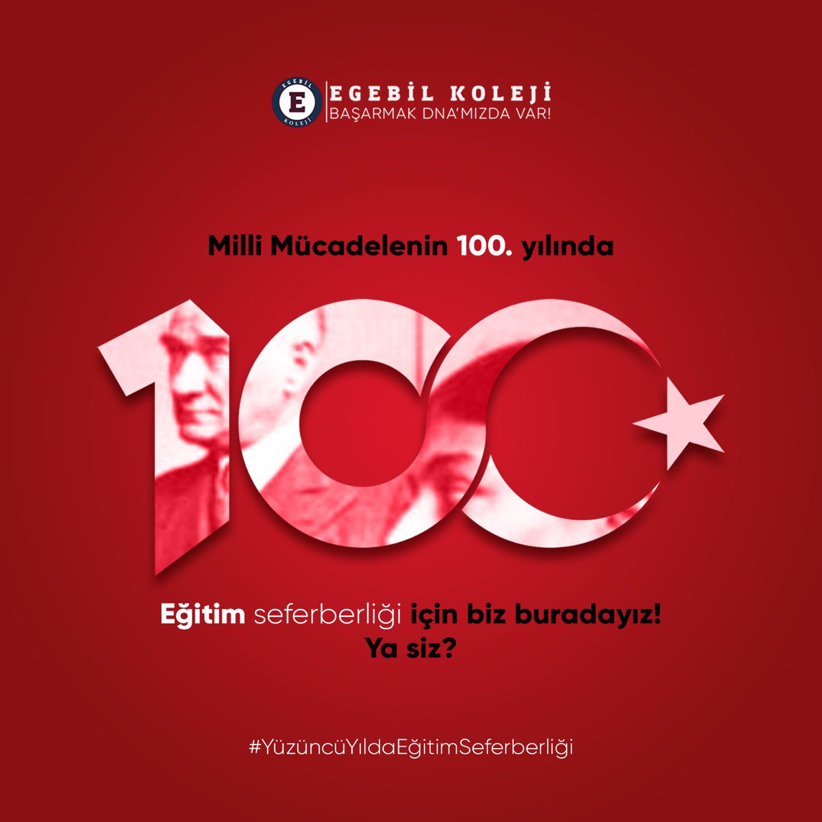 Cumhuriyeti başta Kurucumuz Mustafa Kemal Atatürk ve atalarımız kurdu. Yaşatmak bizim görevimiz..Yaşatma mücadelesi bitti mi ! Hayır! Şimdi silahımız,mücadele yolumuz ; ➡️BİLİM,SANAT,KÜLTÜR,TEKNOLOJİ……
EGEBİL AİLESİ OLARAK MÜCADELE DNA’MIZDA VAR ! 🇹🇷 

"Eğitim seferberliği için