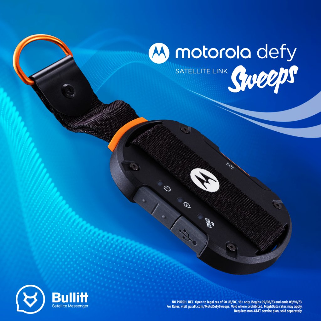 Stay connected on your next adventure with the @motorolaus defy satellite link. 

Enter for a chance to win:
1) Follow <a href="/ATT/">AT&T</a>
2) Comment 📡💙
3) Tag a friend
4) Add #ATTSweepstakes

No purch. nec. Rules: go.att.com/MotoDefySweeps
Learn more: bullitt.com