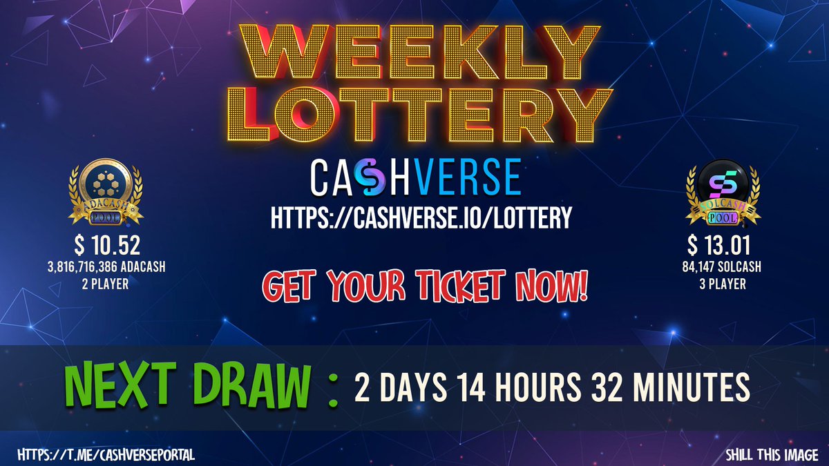 Get your ticket now at cashverse.io/lottery 🏆 #FortuneCash #CashVerse #Crypto #Defi