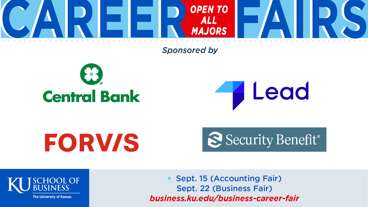 The  KU School of Business would like to give a BIG THANKS to our silver sponsors  as  we prepare for the upcoming 2023 career fairs!