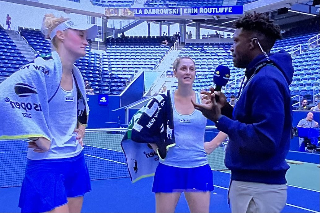 TennisWaterloo's tweet photo. WOW - so cool watching two players who competed on our courts @GabyDabrowski and @erinroutliffe make it to the finals of the women’s doubles @usopen! https://t.co/LzDYBDvwtt