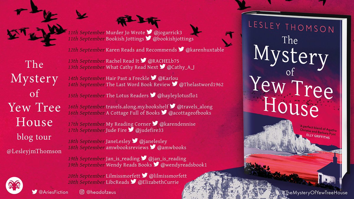 Next up The Mystery of Yew Tree House by Lesley Thomson, looking forward to reading and being part of the #BlogTour @LesleyjmThomson @HoZ_Books @AriesFiction @soph_ransompr @poppydelingpole #TheMysteryOfYewTreeHouse