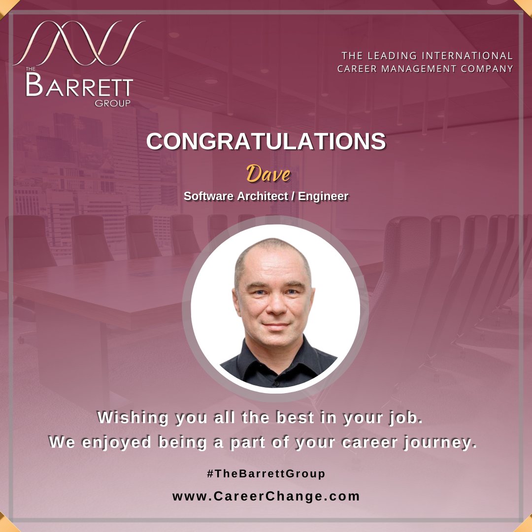 TheBarrettGroup's tweet image. Dave&apos;s #job search evolved into a landing as #SoftwareArchitect/Engineer. hubs.ly/Q021DP5S0. Join us in congratulating Dave! Enter &quot;congratulations&quot; in the comments. Ready land your next executive role? Submit your resume here: hubs.ly/Q021DyWd0 for a consultation.