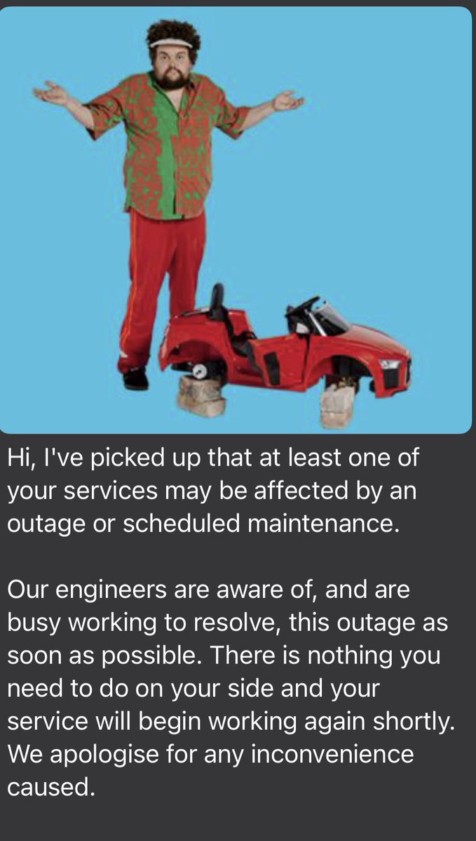Reazy's tweet photo. @_Teegan__ Yep…with no ETA on fixing the problem https://t.co/BKmDRMQiG1