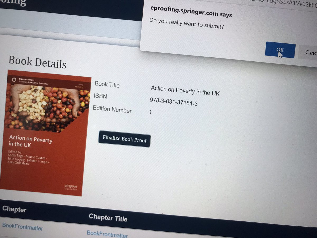 SarahPa27928625's tweet photo. It’s submitted! And should be ready to read in a few weeks! Action on Poverty in the U.K. book - please await details from us on how to get the discounted price!!! Academic books are too expensive these days! @JulesTipping1 @JueFrangos @StaffsUniJSS @StaffsUniNews https://t.co/aR7ztANU76