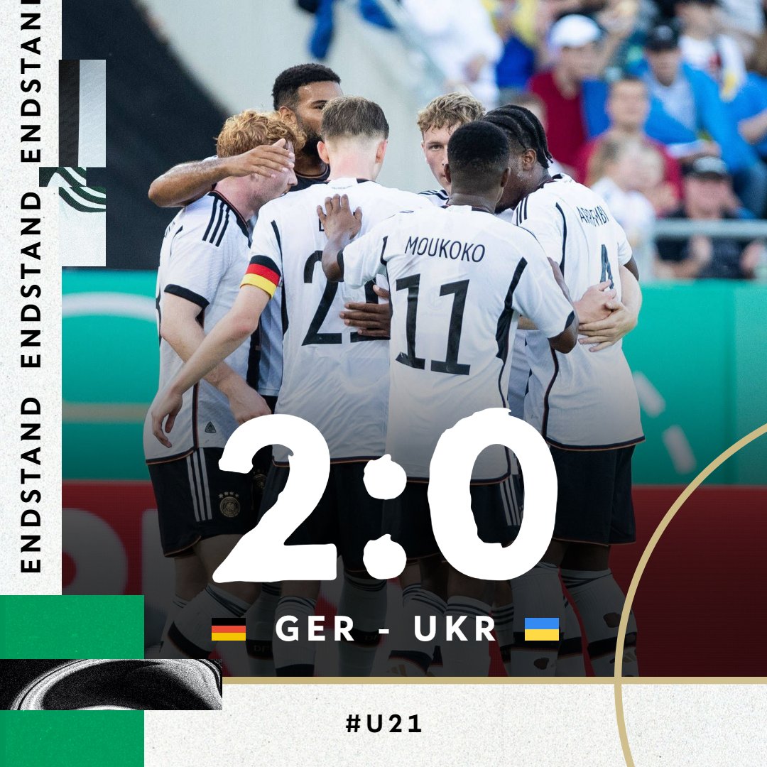 ⏱️ 90. Min. +3

SCHLUSS! ⏹️ Wir gewinnen das Spiel gegen die Ukraine mit 2️⃣:0️⃣. 🙌

🇩🇪🇺🇦 2:0 #HERZZEIGEN #GERUKR
📸 imago