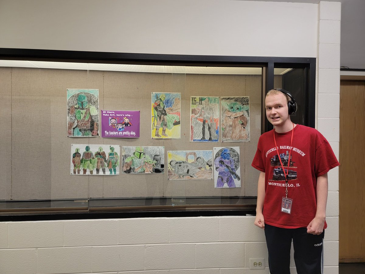 Very proud of Nathan's art being featured in the Orange Hallway!