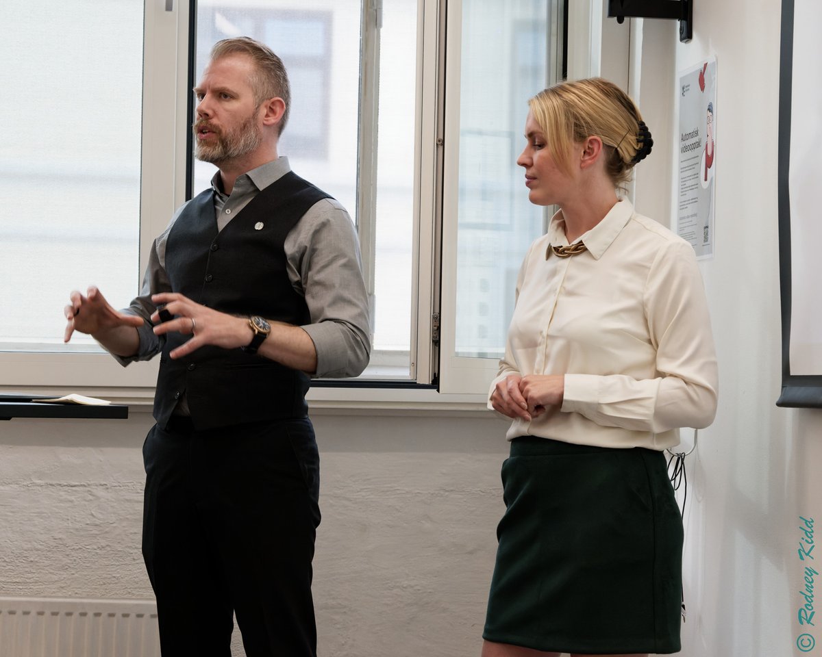 RodJKidd's tweet photo. The final sessions from #DataSaturdayOslo #DataSatOslo @DataSatOslo 
@SqlServerNerd @sql_r @HenrikStaun Tor Martin Antonsen &amp; Elena Filonenko @Transmokopter @arcticdba &amp; @LTorrang with thanks to room monitor / helper Ana for the closing shots! 🤣
https://t.co/CUxOaeCaZ9 https://t.co/FP8upYhhMi