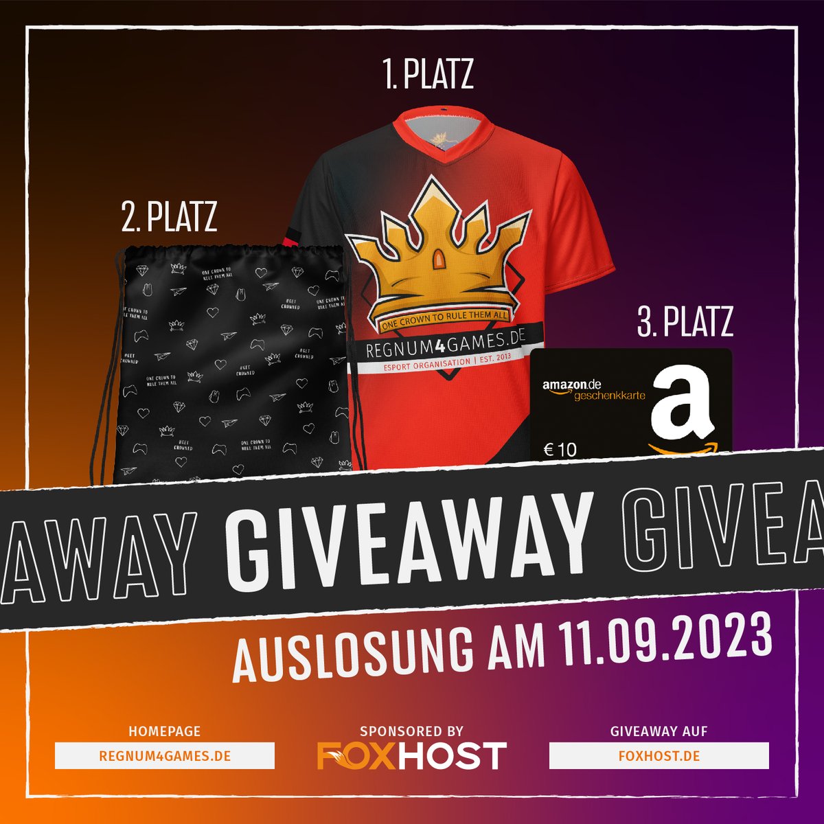 regnum4games's tweet image. 👑[#GIVEAWAY]👑

Zusammen mit @FoxHost_DE gibt es zu unserem Bootcamp in der @playbay_gg ein Gewinnspiel für Euch!

Um teilzunehmen müsst Ihr:

👍| Den Post liken
🔃| Den Post teilen
👥| Einen Freund markieren

&amp;amp; Euch auf foxhost.de/gewinnspiel.php in den Lostopf werfen!