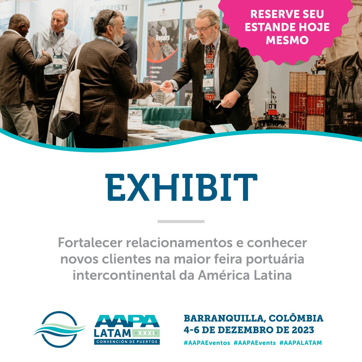 datamar's tweet image. Apresente seus produtos e serviços na XXXI Convenção Latino-americana de Portos @AAPA_LATAM! Crie relacionamentos, conecte-se com seus clientes, mostre seus produtos e seviços e faça contato com executivos e profissionais do setor portuário! ow.ly/pQr450P7USF