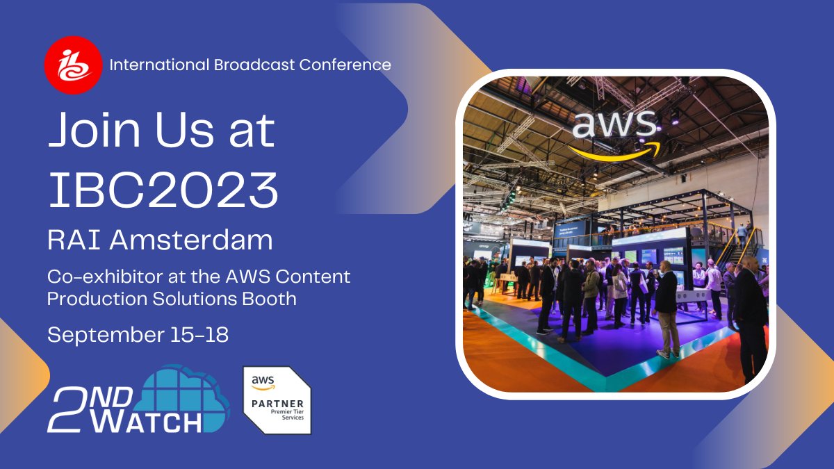 Heading to IBC2023 next week in Amsterdam?

Join 2nd Watch inside the AWS Booth at #IBC2023 to discuss all things Content Production and beyond with our M&amp;E Experts. 📺💥Let's shape the future, one innovation at a time!  #TechTrends #MediaMagic bit.ly/3Pwdnb9