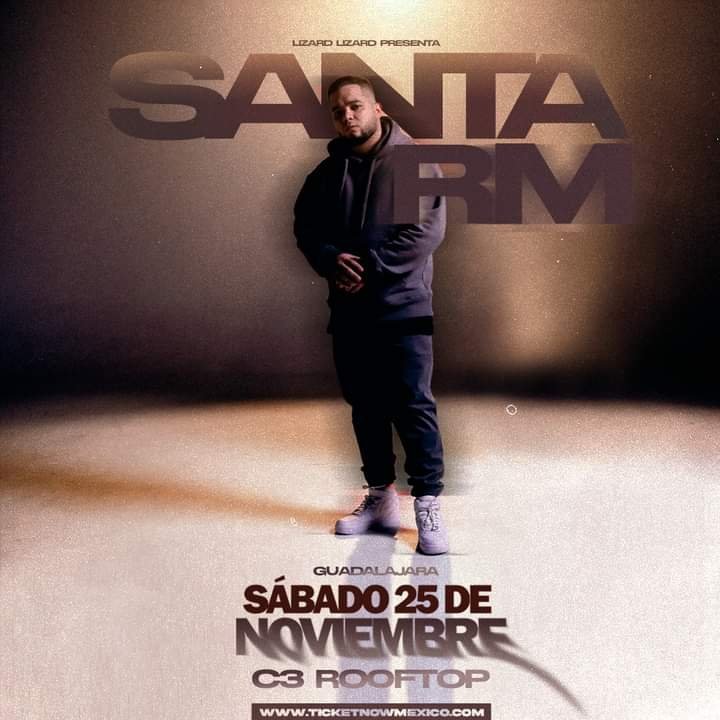 #NuevoShow Los poderosos versos de @SantaRM_Oficial llegarán al C3 Rooftop el próximo 25 de noviembre. Boletos a la venta en Ticketnow, tiendas SoulFlower, Tatttoo & Piercing Supply y taquillas del @C3Mexico. Presentado por: Lizard Lizard