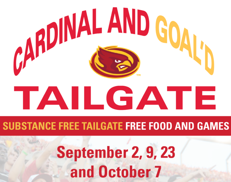 CycloneSCS's tweet photo. Join us for our Cardinal and Goal'd substance free tailgate before the big game! Find us on the Iowa State Alumni Center southwest lawn from 11:30 - 2:00. #Cyclones https://t.co/gV0XLMZN7X
