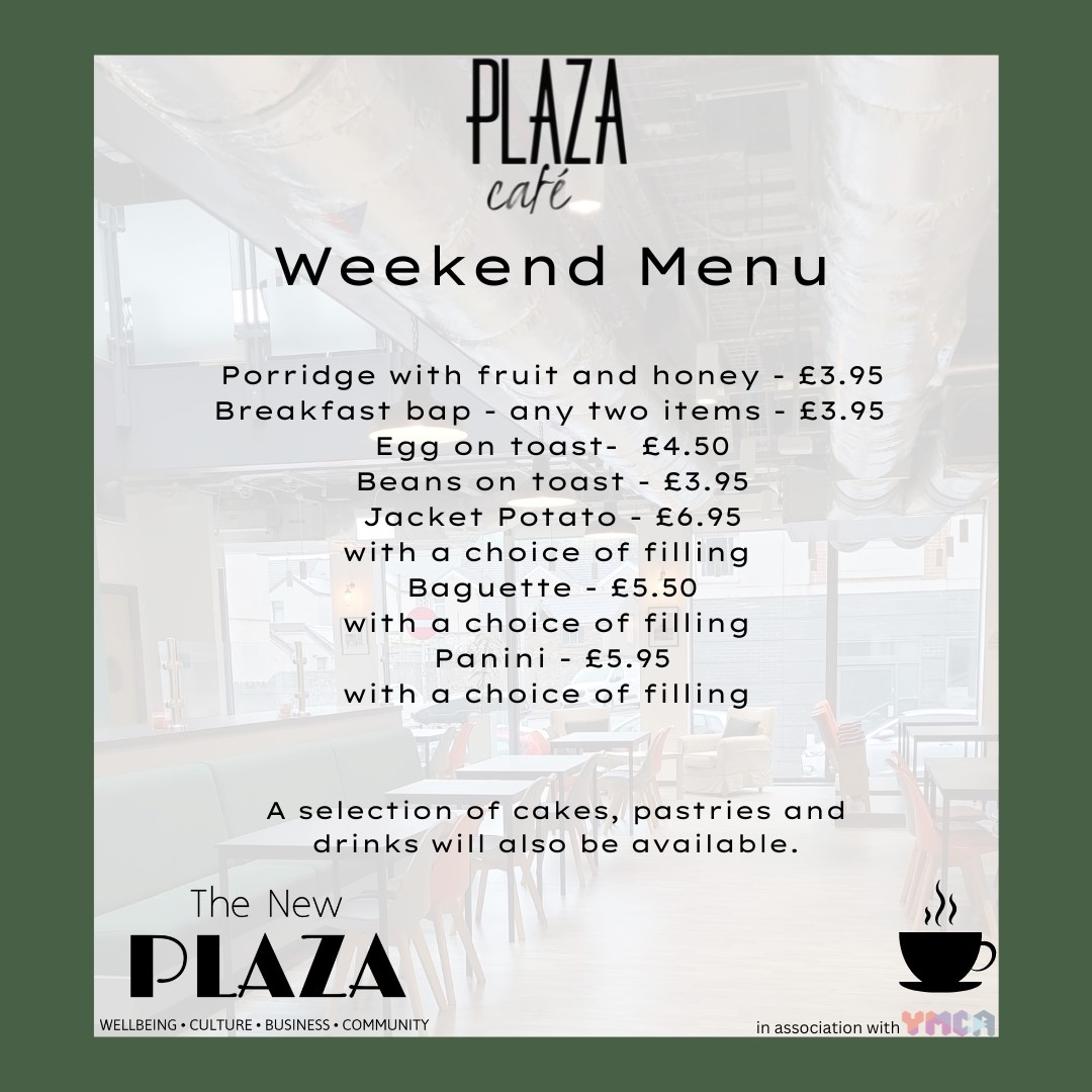 The Plaza Cafe is open this weekend for light bites:
10am - 2pm Saturday and Sunday.

We'll see you soon!