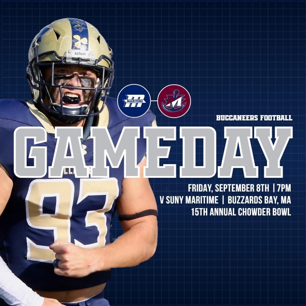 bucs_fball's tweet photo. Game Day! Home opener tonight at 7pm vs SUNY Maritime! #GoBucs #AnchorDown #d3fb #CHOWDAH https://t.co/7Svbk09uCQ