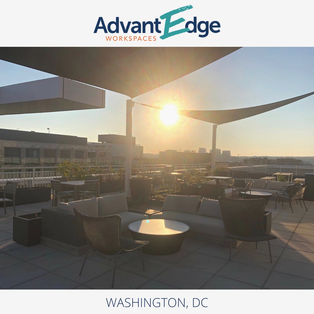 AdvantEdgeBC's tweet image. Happy Friday! Enjoy fresh air &amp;amp; views at our downtown rooftop, open for impromptu meetings or a relaxing break. Can&apos;t book, but if free, it&apos;s yours! #AdvantEdge #SharedOfficeSpace
•
Click here to learn more: advantedgebc.com/downtown-dc-of…