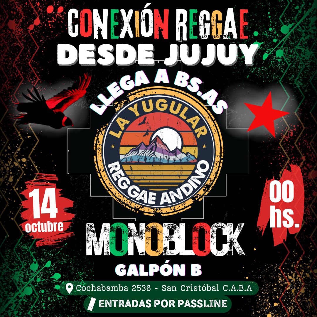 Konexion_Reggae's tweet photo. Bienvenidos @layugular_ok 
Les dejamos la grilla de shows en #buenosaires https://t.co/WwRsTO8R48