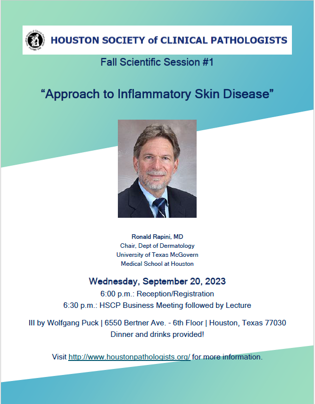The first HSCP fall scientific session is less than two weeks away!

Register today! Tell your colleagues! We can't wait to welcome you!

Register: houstonpathologists.org

#PathTwitter #MedTwitter